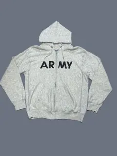 【80s USA製】チャンピオン ARMY リバース風　フルジップパーカー L