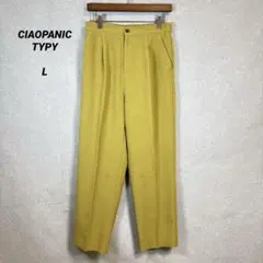 チャオパニックティピー タックパンツ L マスタード センタープレス　レディース