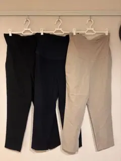 UNIQLO マタニティスマートアンクルパンツ L ベージュ ネイビー ブラック