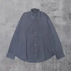 089｜長袖シャツ　無地　綿　くすみブルー　オーバーサイズ　カジュアル　シンプル
