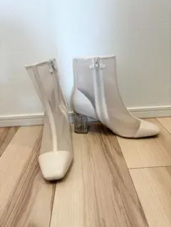 ホワイト メッシュ ショートブーツ RANDA風 インポート　新品