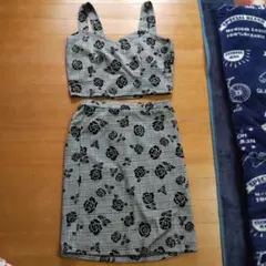 グレンチェック（薔薇）セットアップＭサイズ