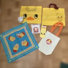 チキンラーメン ひよこちゃんグッズトートバッグx2バンダナ靴下巾着カップ65周年