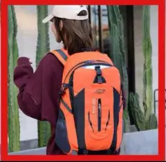 男女兼用　バックパック 登山リュック リュックサック 軽量 撥水 オレンジ