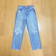 MOUSSY ダメージ加工 ストレートデニム 25インチ