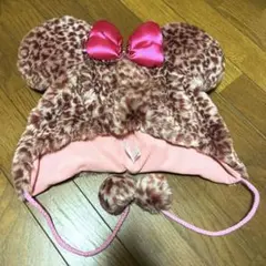 ☆希少☆ 東京ディズニーリゾート ミニー ピンク　ヒョウ柄ファンキャップ