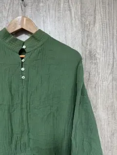 アンティカ ダブルガーゼ Aライン ティアード ウエスト切り替え ハイネック