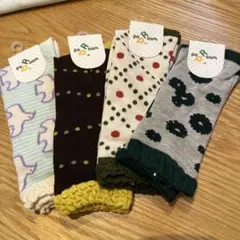 【匿名発送】北欧風ソックス　靴下　ナチュラル系　4足セット