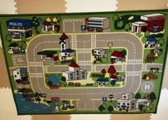 子供用道路マップカーペット 約133x190cm