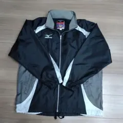 ミズノブレスサーモ裏起毛ジャケットM　ブラック✕グレー　フード付