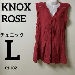 KNOX ROSE ノースリーブチュニック L レッド