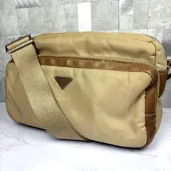 PRADA プラダ ナイロン レザー ショルダーバッグ ベージュ クロスボディのサムネイル