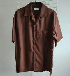 LIDNM 半袖シャツ ブラウン オープンカラー　秋色ブラウン