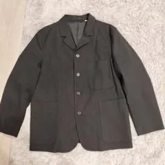 【美品】Uniqlo U フランネルワークジャケット ブラック Lサイズ