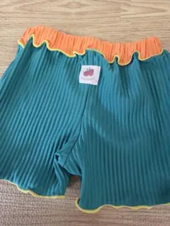 リブ編みパンツ 青とオレンジ 95cm以下