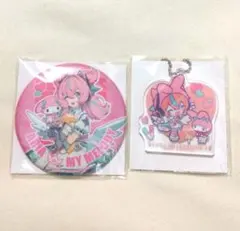 ゼンゼロ×サンリオ アリア 缶バッジ ボールチェーン マイメロ 2種セット
