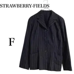 【ストロベリーフィールズ】テーラードジャケット スーツ ウール 日本製 ブラック