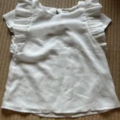 H&M フリル付き半袖ブラウス 140