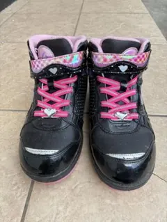 ムーンスター　キッズスノーブーツ　ブラック/ピンク 23センチ