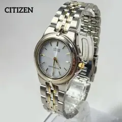 ソーラー】CITIZEN エコドライブ コンビカラー ラウンド 時計 稼働品 