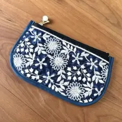 NO.466☻ インド刺繍リボンポーチ(M)