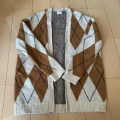 ZARA ダイヤモンドパターン カーディガン M