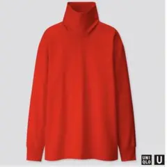美品　ユニクロu タートルネックt スウェット　メンズS オレンジ