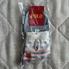 POLO 靴下 22-24cm グレー・アイボリー
