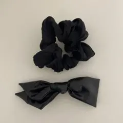 ANEMONE サテンシュシュとリボンバレッタのセット