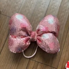最終値下げ　ミニーちゃん　リボン　ヘアゴム　ディズニー　スパンコール　スクバ