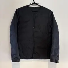 無印　ポケッタブルノーカラーダウンジャケット　婦人/黒/M