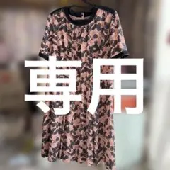 のん様専用ソニアリキエル楽器柄 半袖ひざ丈ワンピース ピンク46号美品