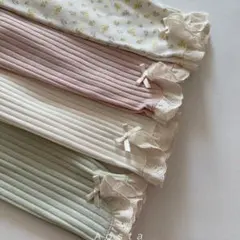 韓国こども服 Aosta camellia Pant　リブ素材　リボン　70cm