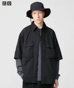 新品未使用　ユニクロU　ユーティリティオーバーサイズシャツ半袖　Sサイズ　黒