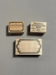 タイムセール！木製スタンプセット フレームデザイン　まとめ売り