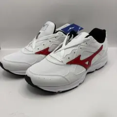 新品・未使用 Mizuno ウオーキングシューズ ホワイト/レッド　24.5cmのサムネイル