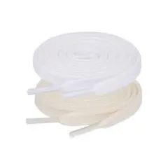 靴紐 2足分 白×ベージュ 100cm コットンシューレース