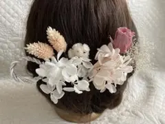 髪飾り　ローズ白　C-406 卒業式髪飾り　結婚式髪飾り　前撮り髪飾り