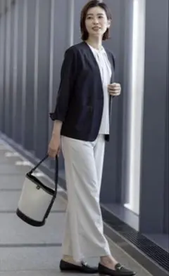 t*a様 J.PRESS LADIES 洗えるストレッチノーカラージャケットのサムネイル