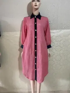 着物リメイクシャツワンピース　絞り＊大島紬　４月上旬発送