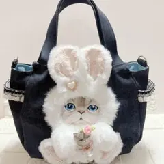 コヤンイサムチョン ルミちゃん チューリップ型 デニム トートバッグ 猫 バック