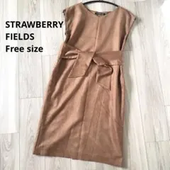 STRAWBERRY-FIELDS ノースリーブ ワンピース ブラウン 茶色のサムネイル