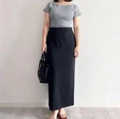 新品未使用　UNIQLO ダブルフェイスナロースカート　XXL