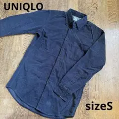 [週末セール] UNIQLO ダークグレーコーデュロイネルシャツ ボタンダウンS