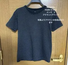 グッドオン　ボーダーTシャツ　S ブラウン×ブラック　made in USAのサムネイル