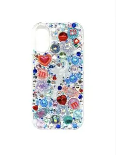 【iPhone 17用】Y2Kキラキラブルーデコスマホケース♡