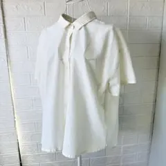 earth music &ecologyアイボリー半袖シャツ ボタン付きサイズF