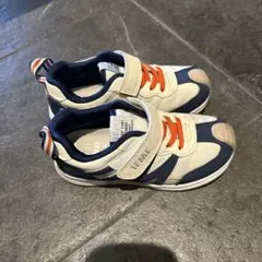 ifme スニーカー 18.0cm ホワイト/ネイビー/オレンジ