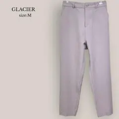 グラシアGLACIERテーパードパンツ　スラックス　薄紫　パープル　ゴム　M