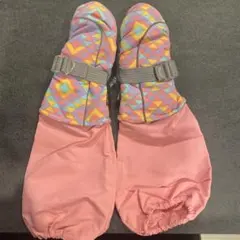 スキー スノーボード グローブ 子供用 JM アームカバー付き手袋 ピンク